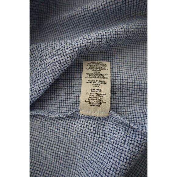 Free People OB642006 Women Sz S Blue Gingham Retro Romance Button-Up Maxi Dress - Picture 5 of 13